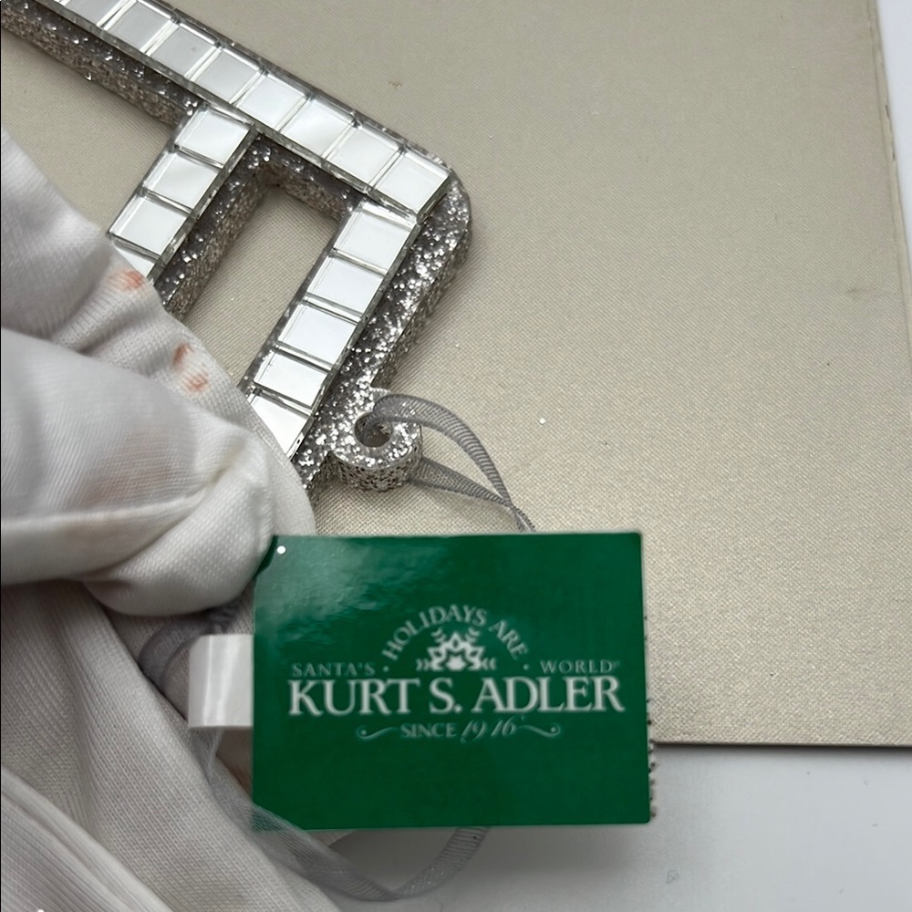 Silver / Glitter / Mirrors Music Note Ornament 4.5” H x 4.5” W x .25” D - Picture 10 of 15